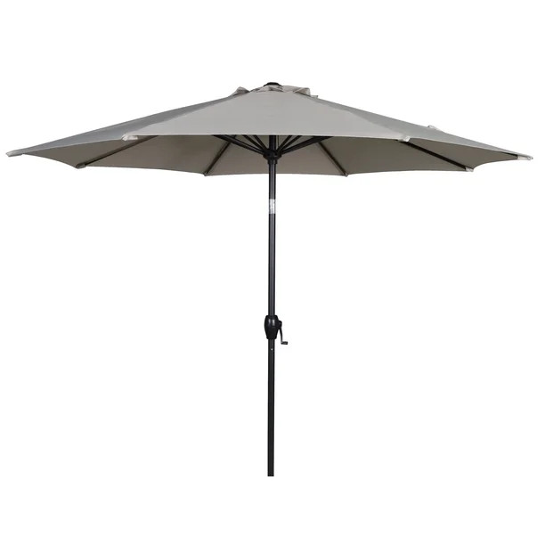 Mainstays 9ft Stone Round Outdoor Tilting Market Patio Umbrella with Crank | Walmart (US)
