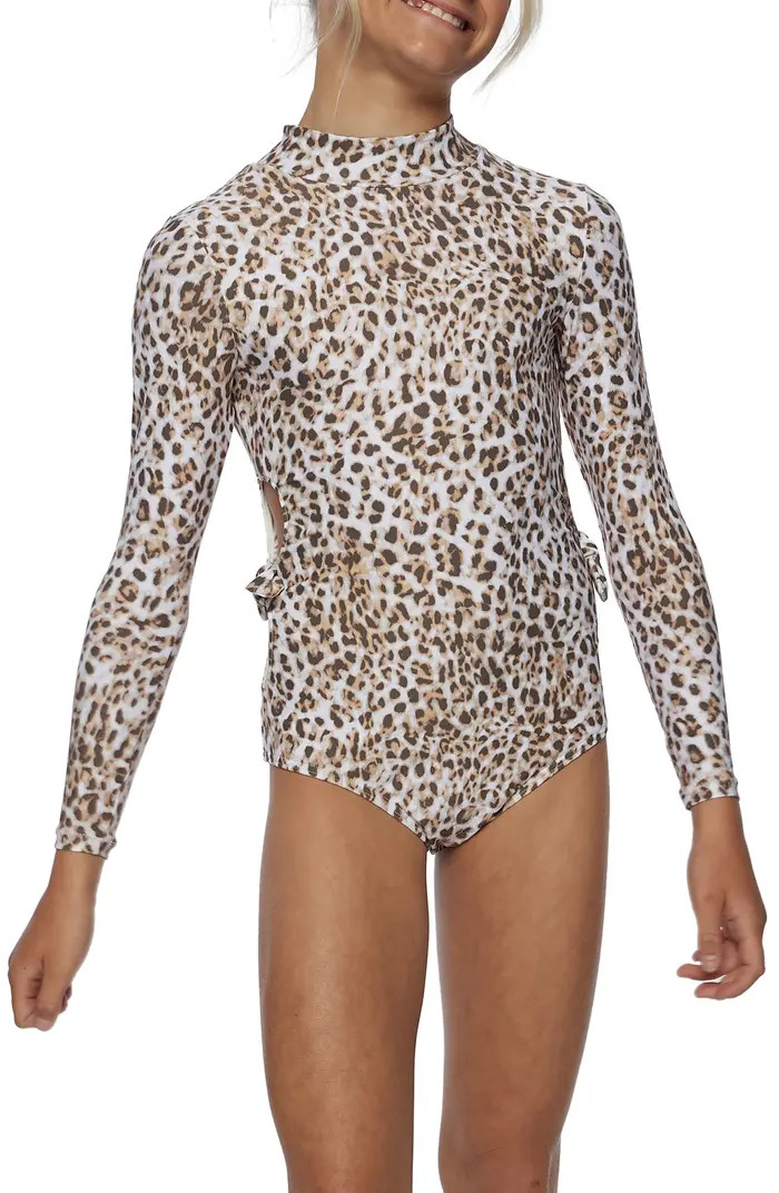 O'Neill Leo Animal Print Long Sleeve One-Piece Rashguard Swimsuit | Nordstrom | Nordstrom