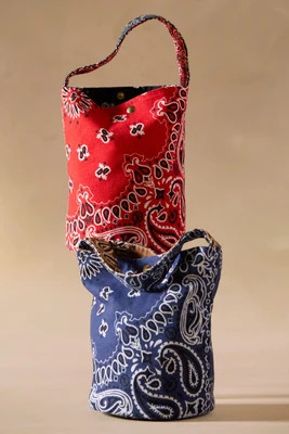 EVEREVE Women's Mylee Bandana Bucket Bag, Red | Evereve