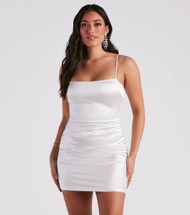 Party Babe Satin Pleat Mini Dress | Windsor Stores