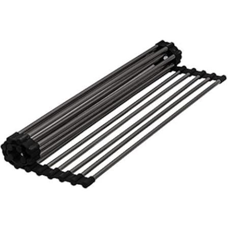 True & Tidy, Multi-Purpose Over The Sink Roll-Up Drying Rack, DR-881, Black | Amazon (US)