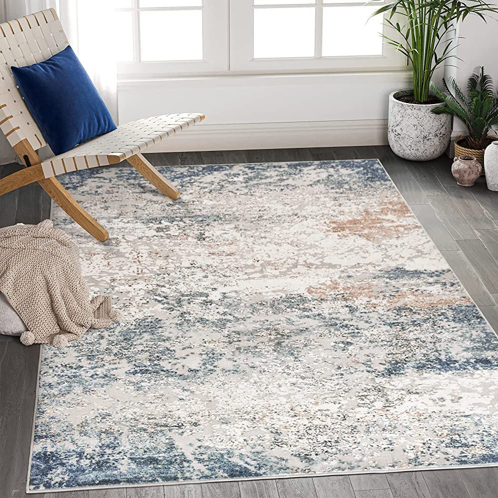 Art&Tuft Washable Rug, Anti-Slip Backing Abstract 4x6 Rug, Stain Resistant Rugs for Living Room, ... | Amazon (US)
