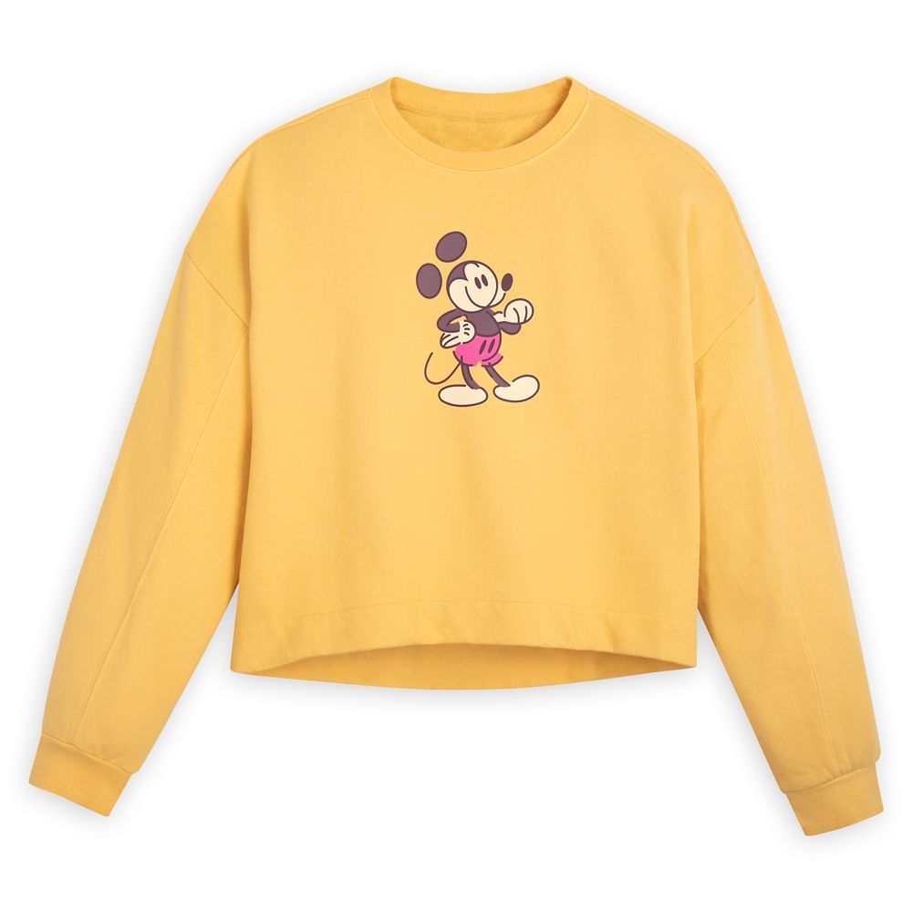 Mickey Mouse Genuine Mousewear Pullover Sweatshirt for Women – Gold | Disney Store