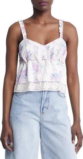 LoveShackFancy Lanzo Floral Lace Inset Camisole | Nordstrom | Nordstrom