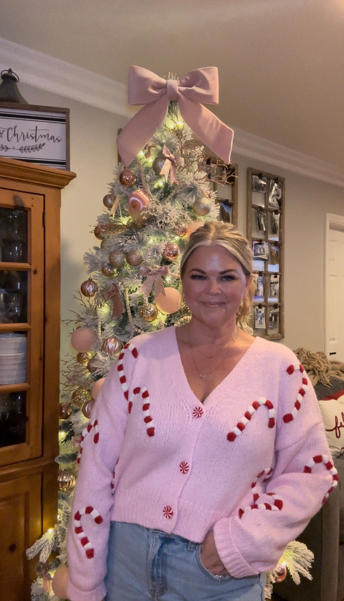 This candy cane sweater is so cute! I love the buttons, so festive! Perfect for the season❤️🎀

#LTKSeasonal #LTKHoliday #LTKOver40