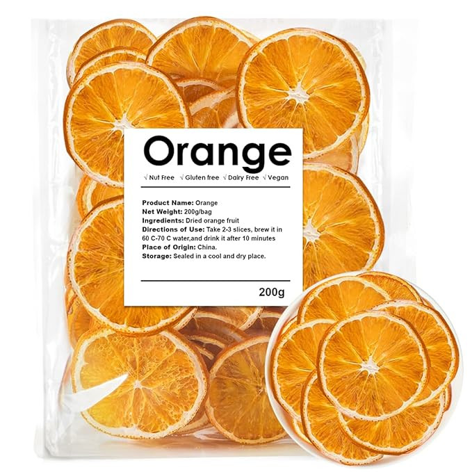 Dehydrated Dried Oranges For Cocktails, Dried Orange Slices 7oz/200g, No Sugar Added Fruit Tea (7... | Amazon (US)