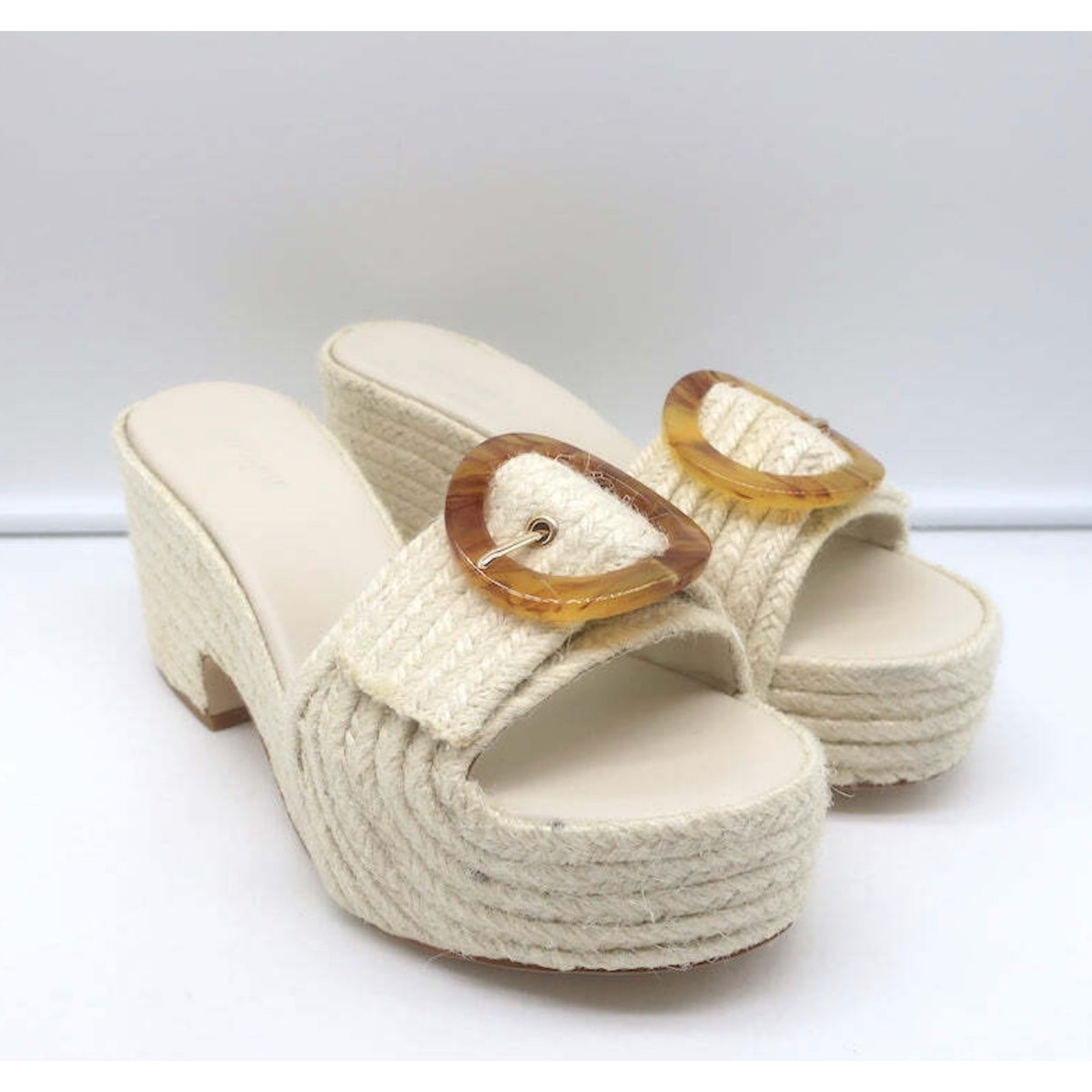 $458 Cult Gaia Sandals Slide Cleia Platform Off White Sz 36.5 Chunky heel Buckle | eBay US