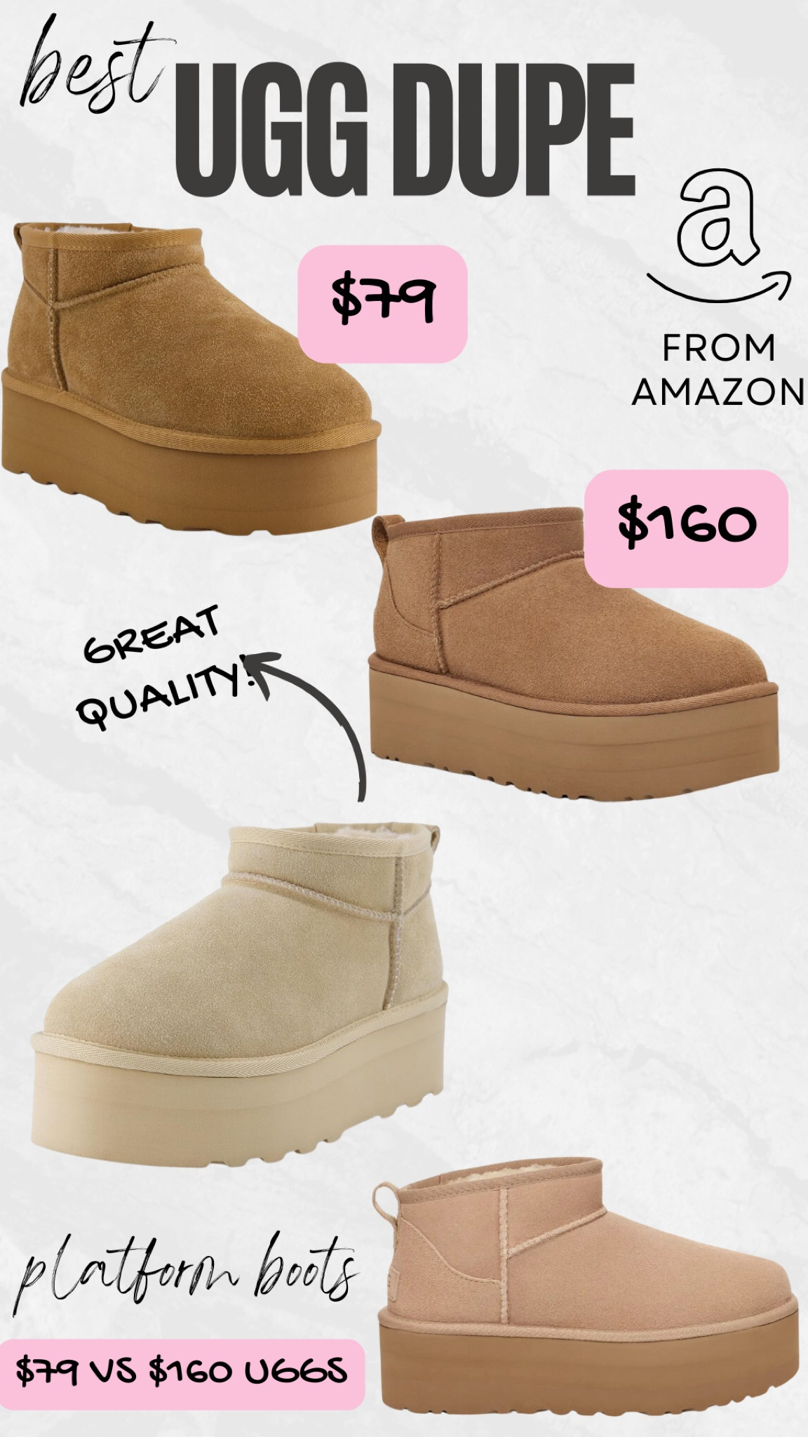 Best UGG dupe from Amazon. Platform booties. 

#LTKStyleTip #LTKSeasonal #LTKFindsUnder100