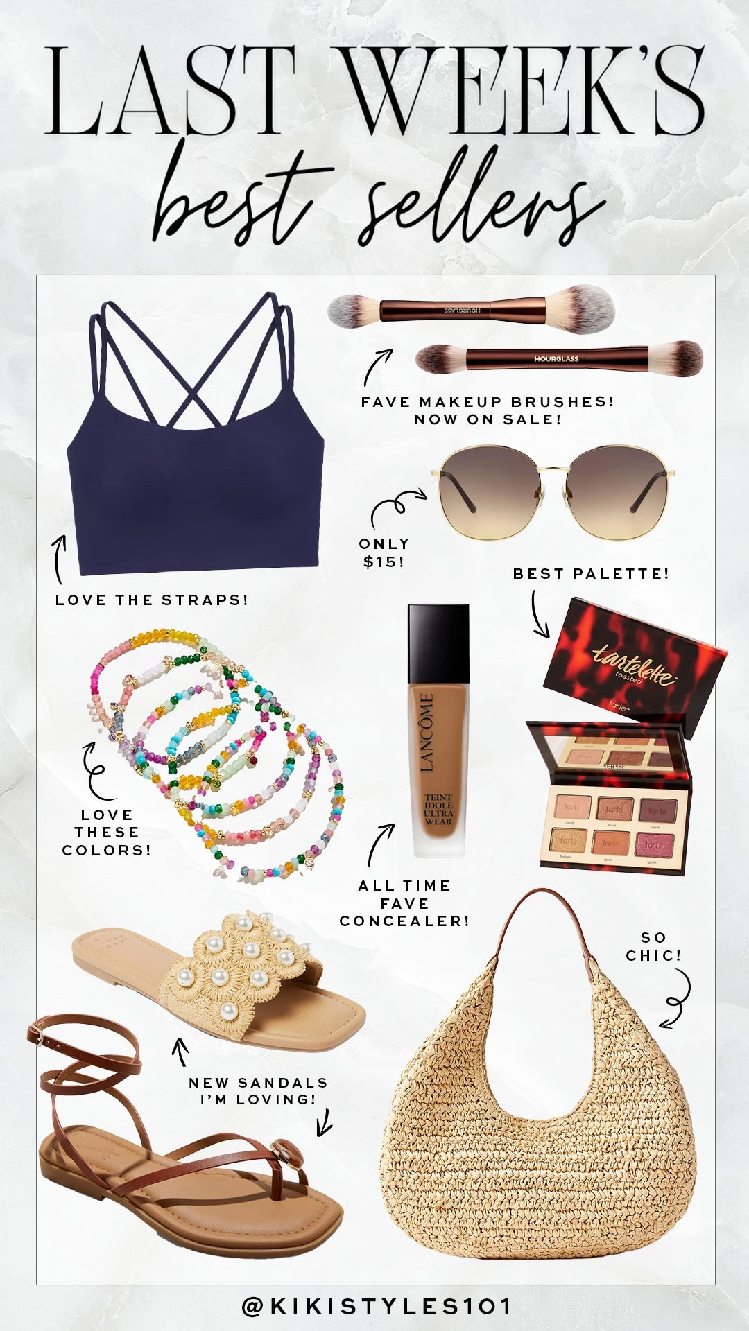 Last week’s best sellers! 

#bestsellers

Sephora sale favorites. Target fashion. Target sandals. Sephora re stocks. Designer inspired straw tote. Aerie strappy sports bra. Target sunglasses. Colorful beaded bracelets  

#LTKStyleTip #LTKBeauty #LTKSaleAlert