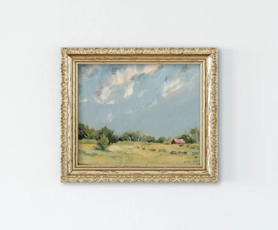 Oil Painting Landscape Print Farmland Shabby Chic Barn | Etsy | Etsy (US)