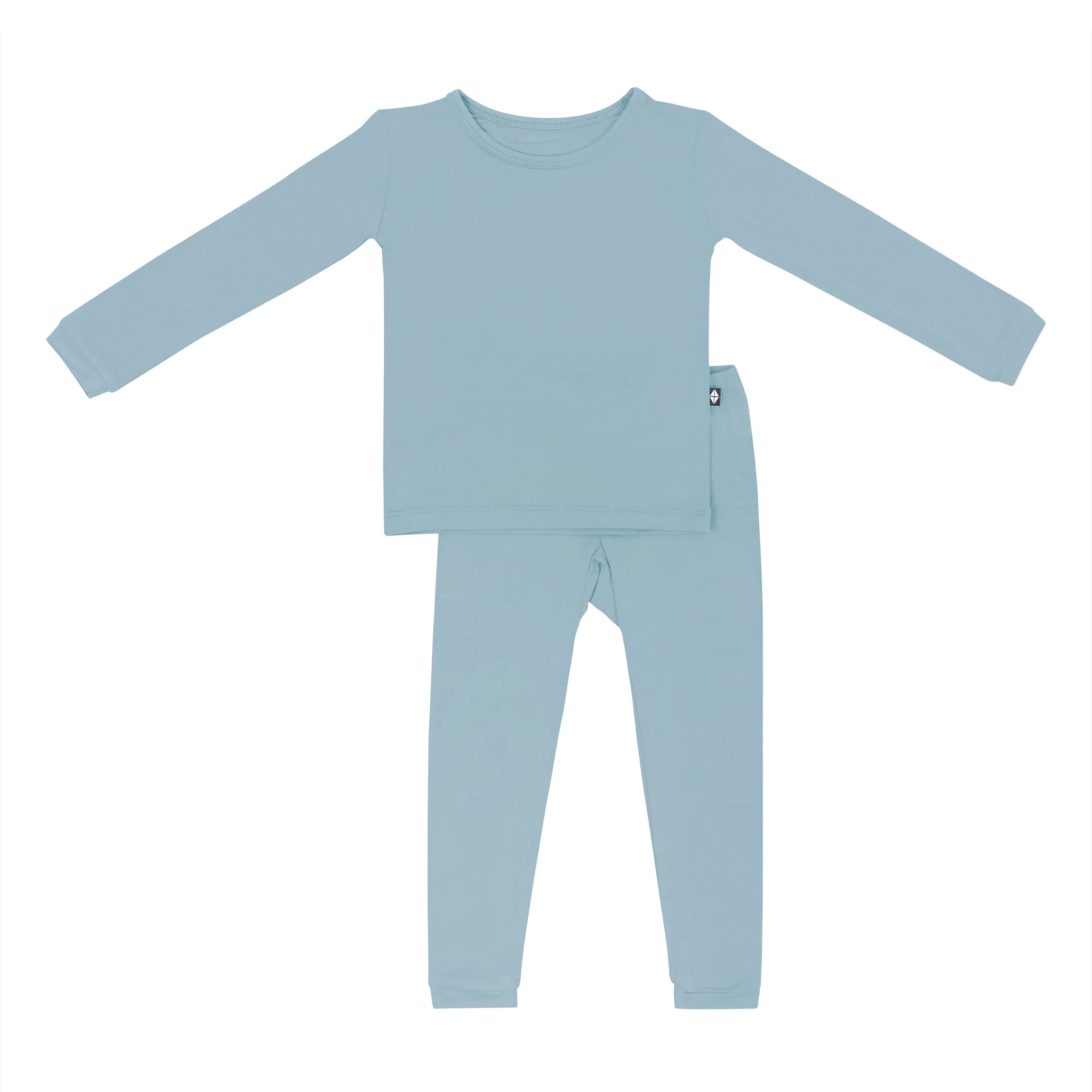 Long Sleeve Pajamas in Dusty Blue | Kyte BABY