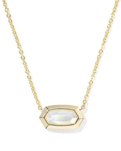Elisa Bezel Gold Short Pendant Necklace | Kendra Scott
