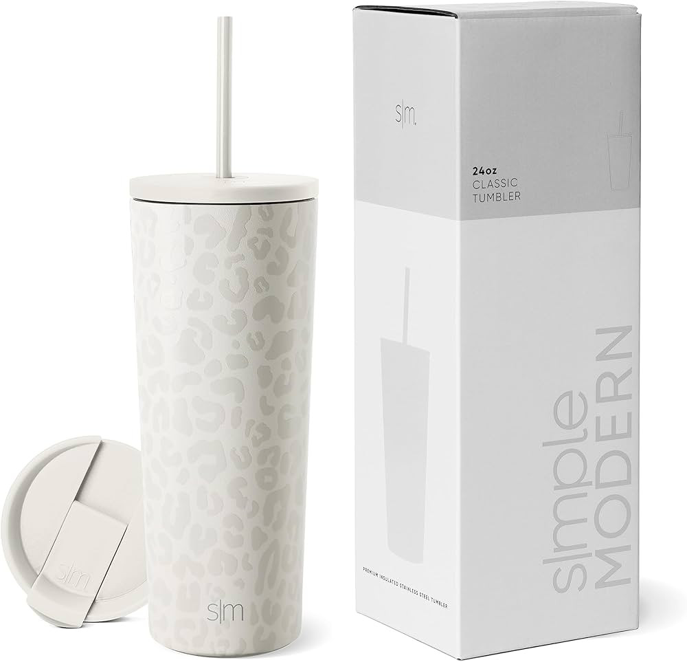 Simple Modern Insulated Tumbler with Lid and Straw | Iced Coffee Cup Reusable Stainless Steel Wat... | Amazon (US)