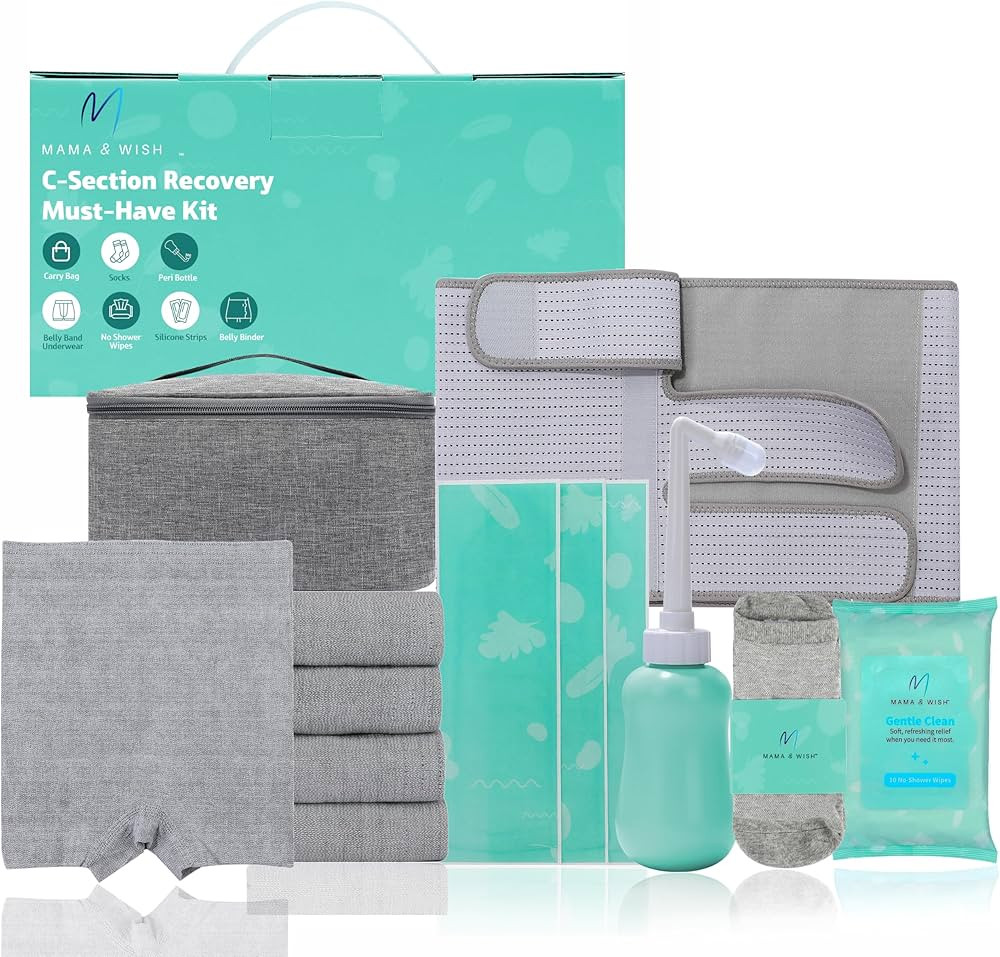 Mama & Wish® C-Section Recovery Kit Must Haves - Postpartum Essentials 12-Piece Set with Belly B... | Amazon (US)
