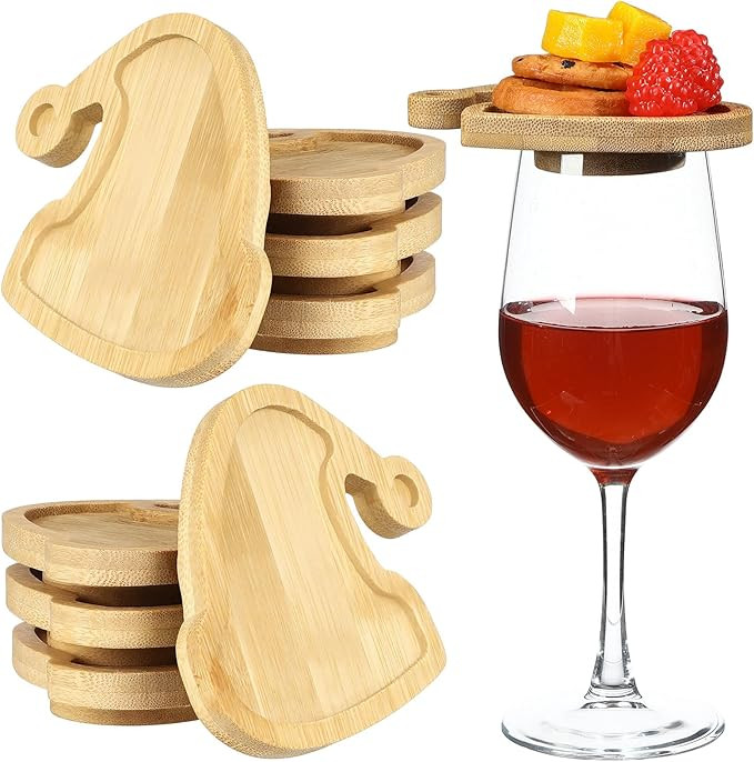 Roshtia 6 Pcs Christmas Wine Glass Charcuterie Topper, Wine Glass Charcuterie Topper, Funny Wood ... | Amazon (US)