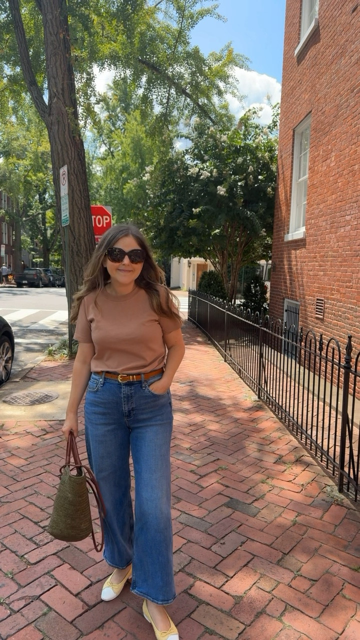 A favorite outfit for late summer and fall. Nothing easier than a nice pair of jeans and a t-shirt! I’m wearing a 28 in the jeans, but take your smaller size if you’re between sizes. I’m wearing a small in the t-shirt. Love how ballet flats add a polished look to an otherwise casual outfit. 

#LTKSeasonal #LTKStyleTip