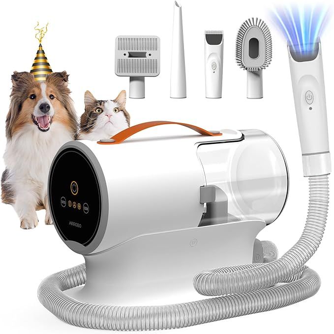AIRROBO Dog Hair Vacuum & Dog Grooming Kit, 12000Pa Strong Pet Grooming Vacuum, 2L Large Capacity... | Amazon (US)