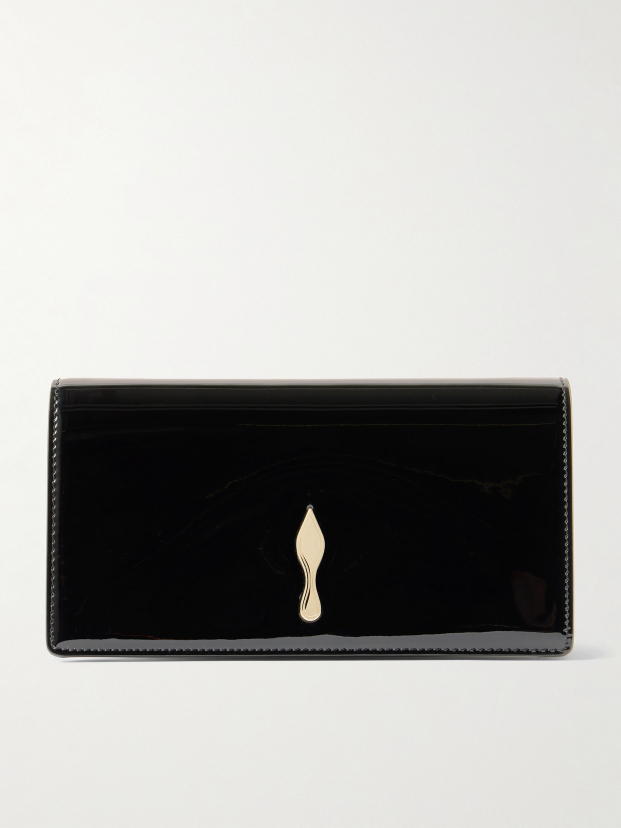 Christian Louboutin - Bettina Patent-leather Clutch - Black | NET-A-PORTER (US)