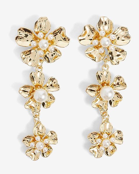 Flower Pearl Drop Earrings | Express
