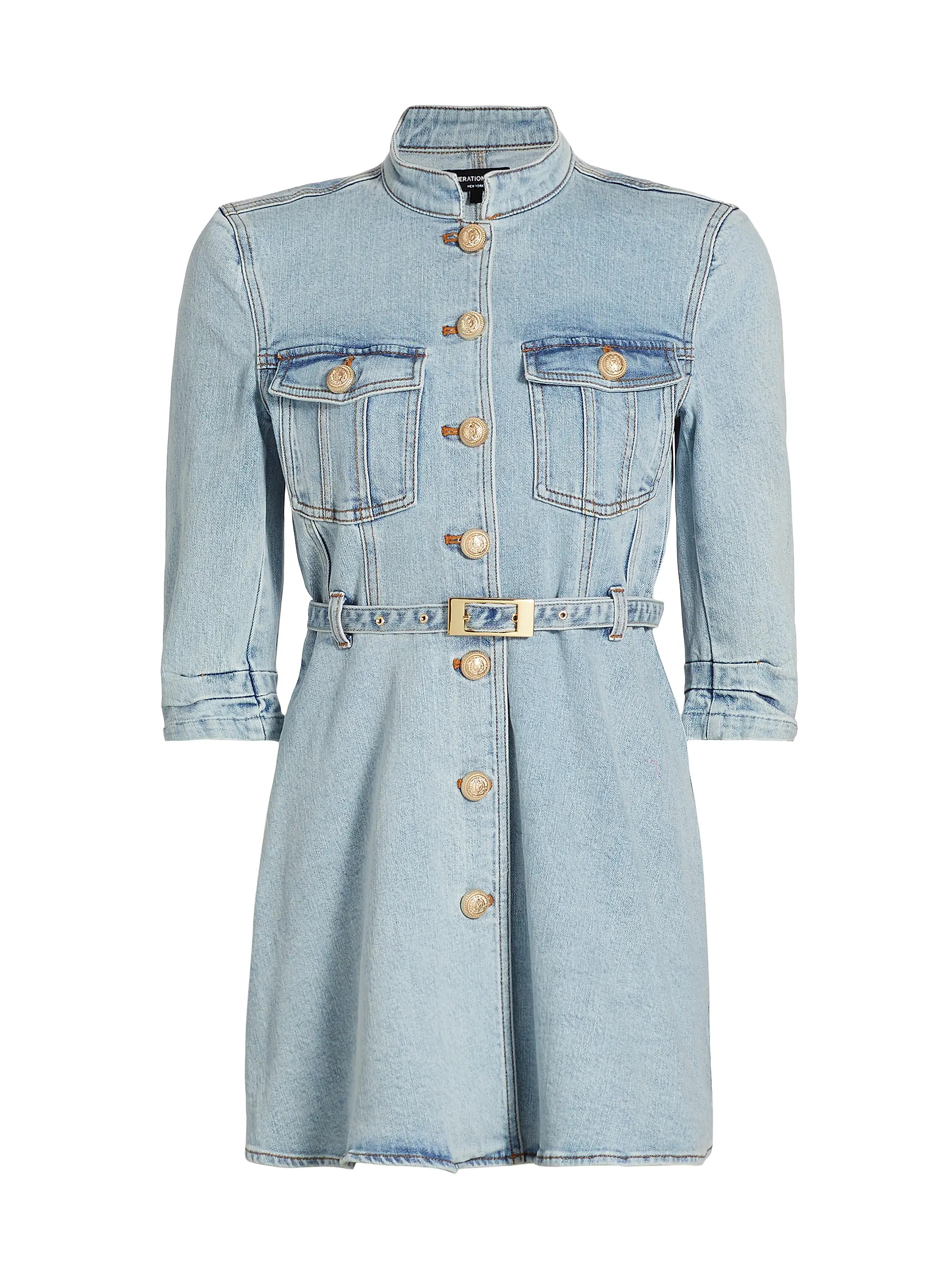 Mackenzie Belted Denim Minidress | Saks Fifth Avenue