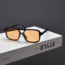 Pair Womens Vintage Square DoubleBridge Aviator s Fashion Glasses Suitable For Daily Use | SHEIN