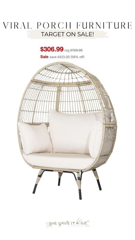 viral target egg chair, best porch furniture!! on sale today!! great deal for new viral porch decor!!

#LTKhome #LTKsalealert #LTKstyletip