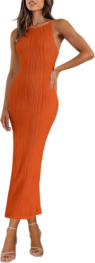 Zattcas Womens 2024 Sexy Summer Spaghetti Strap Sleeveless Knit Tight Fitted Bodycon Club Cocktai... | Amazon (US)