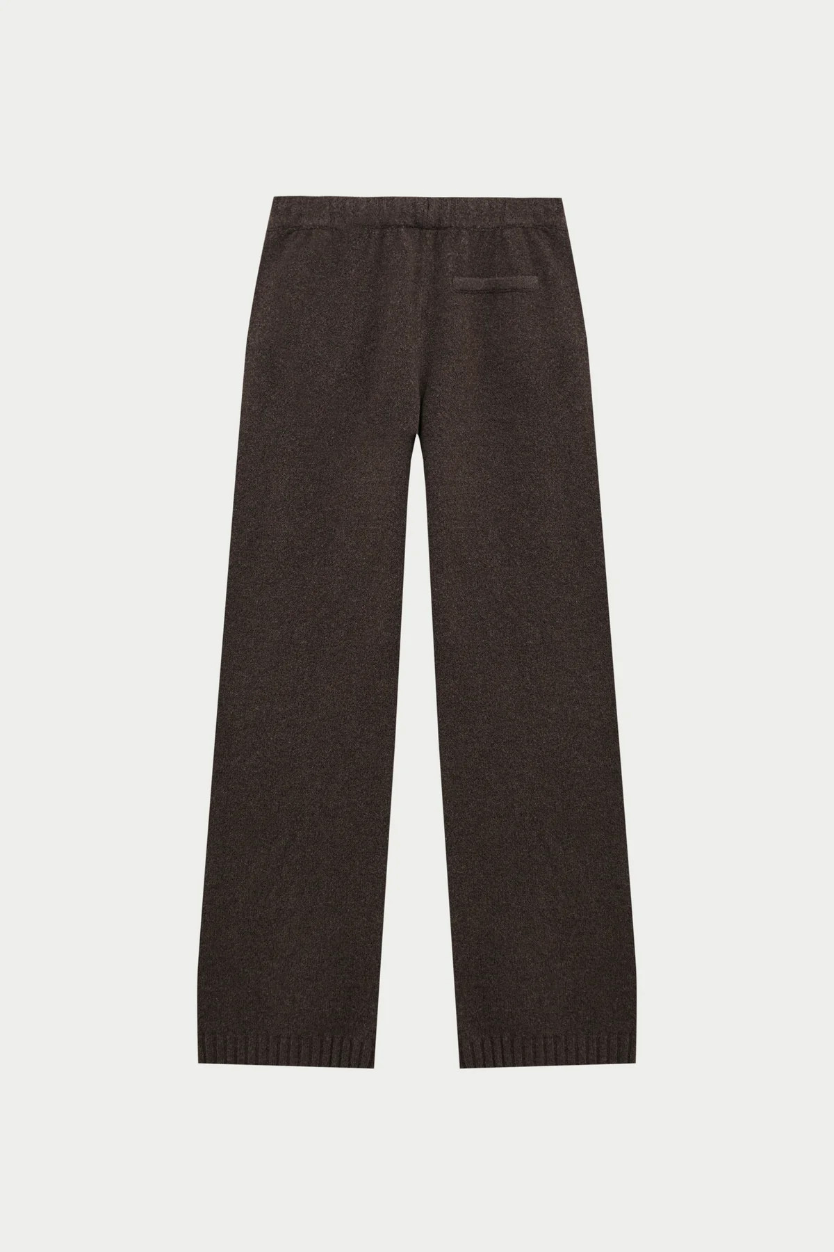 FLUFFY KNIT EMBLEM EMBROIDERED JOGGER - BROWN | The Couture Club