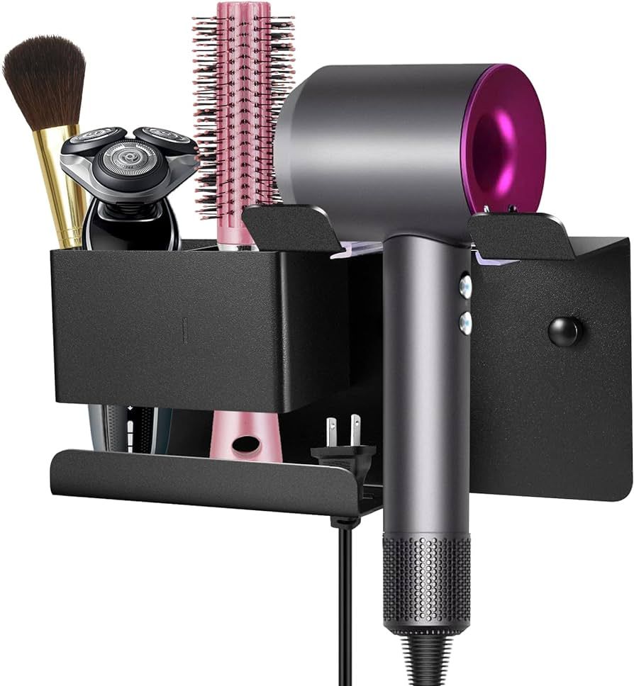BOJDOPIE Hair Dryer Holder Wall Mounted, Blow Dryer Organizer for Bathroom, Aluminum Alloy Multi-... | Amazon (US)