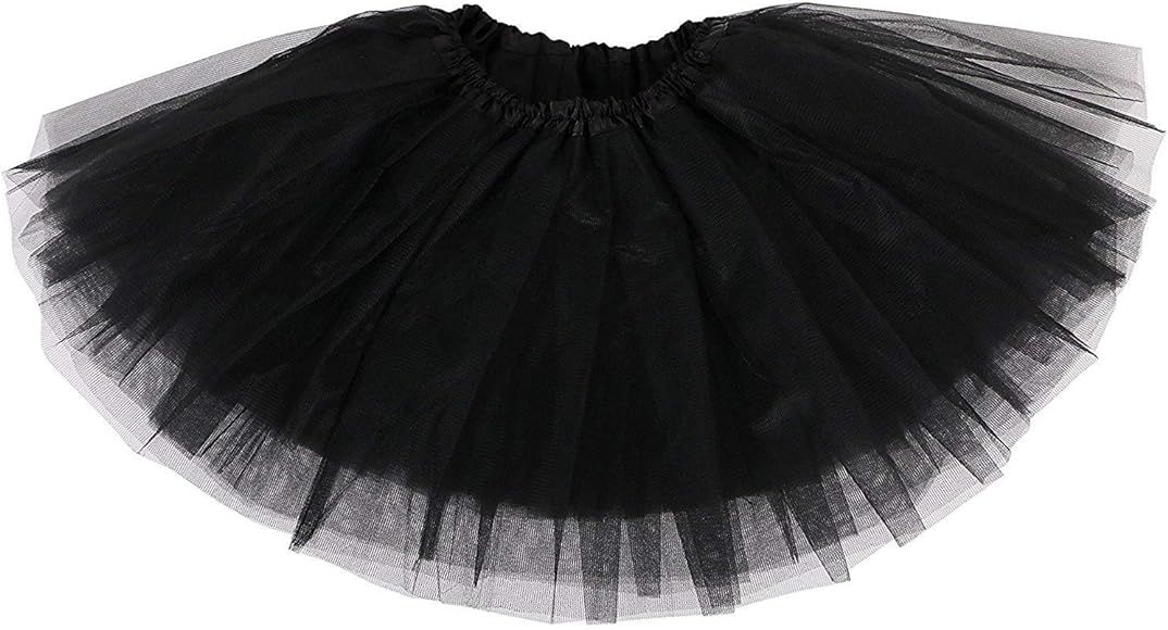 Ksnnrsng Women's Teen Adult Classic Elastic 3 or 5 Layered Tulle Tutu Skirt for Dress-up Parties ... | Amazon (UK)