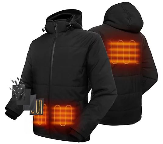 ORORO Men's Heated Padded Jacket with Battery Pack - QVC.com | QVC