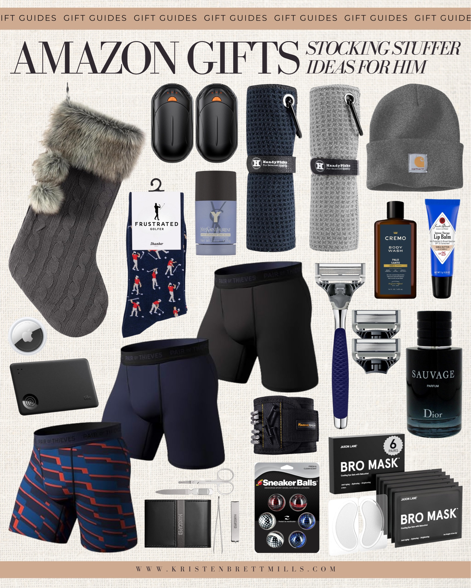 Amazon stocking stuffers for men

Men’s leather wallet
Premium cologne sampler
Phone charger cable
Whiskey stones set
Beard grooming kit
Compact multitool
Luxury dress socks
Keychain bottle opener
Car detailing wipes

#LTKMens #LTKHoliday #LTKGiftGuide