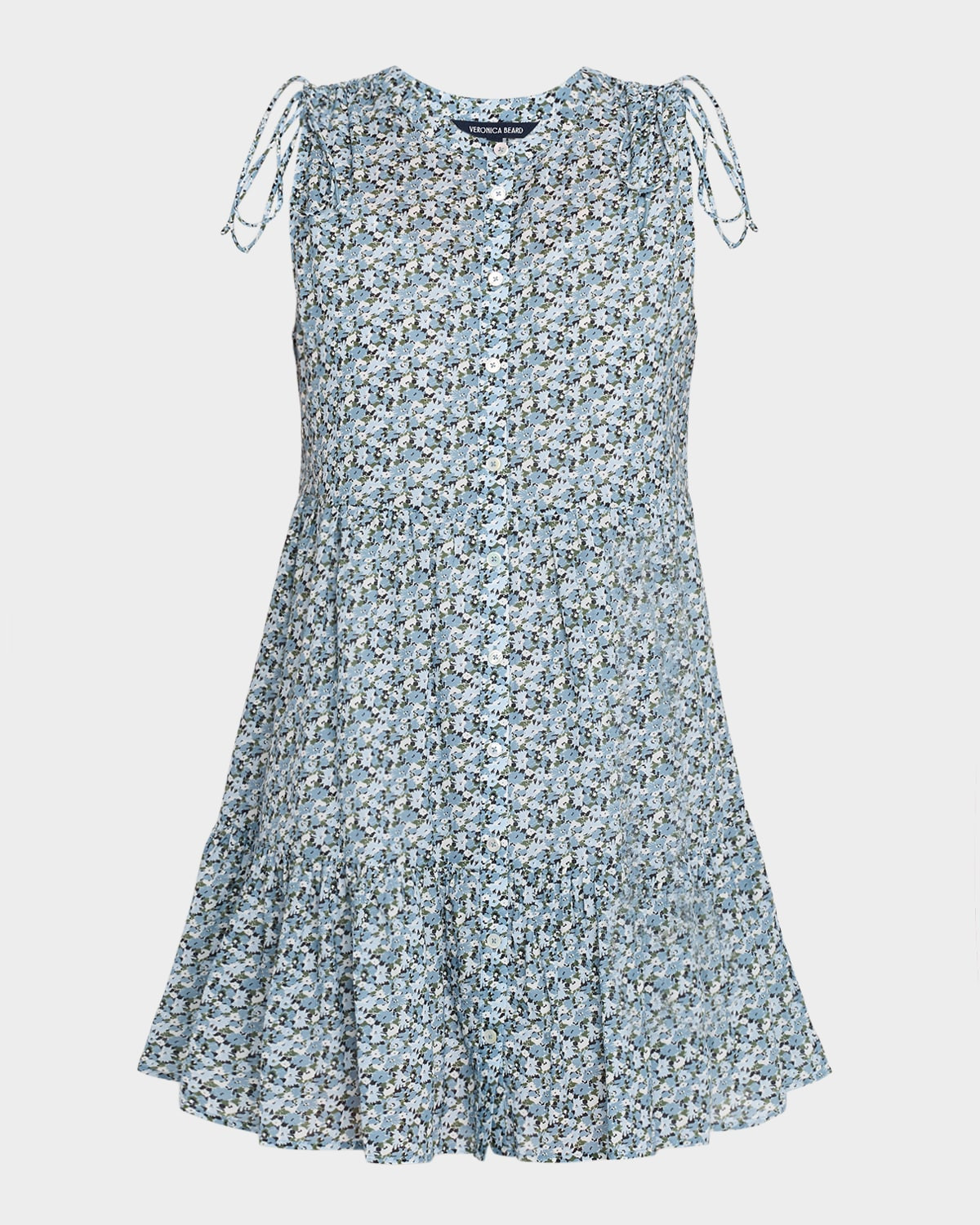 Yulianna Floral Tiered Button-Front Mini Dress | Neiman Marcus