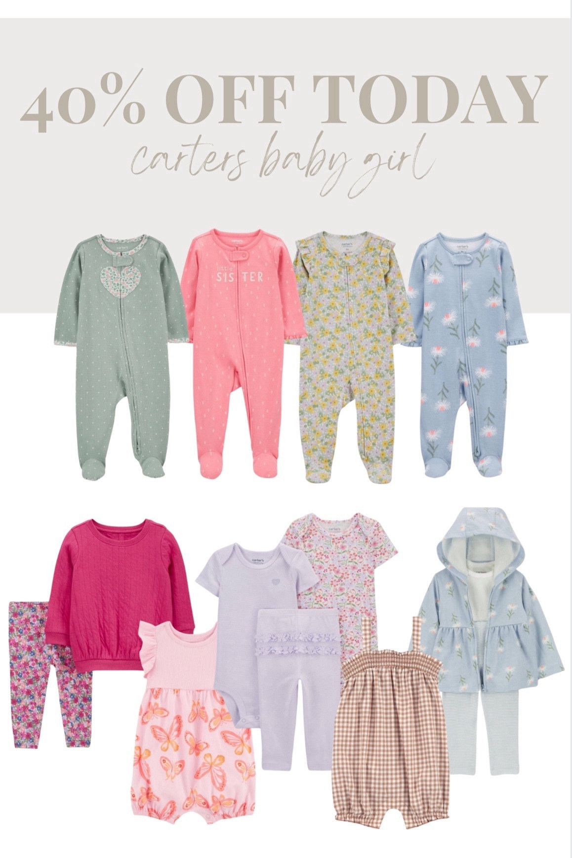 40% all Carter just one you and little planet today with the target circle app!! 

Stock up on all the things for the babies and kids!

#targethaul #targetbabygirl #targetsalealert #carters #cartersbabygirl #cartersjustoneyou #babygirlfinds 

#LTKbump #LTKsalealert #LTKbaby