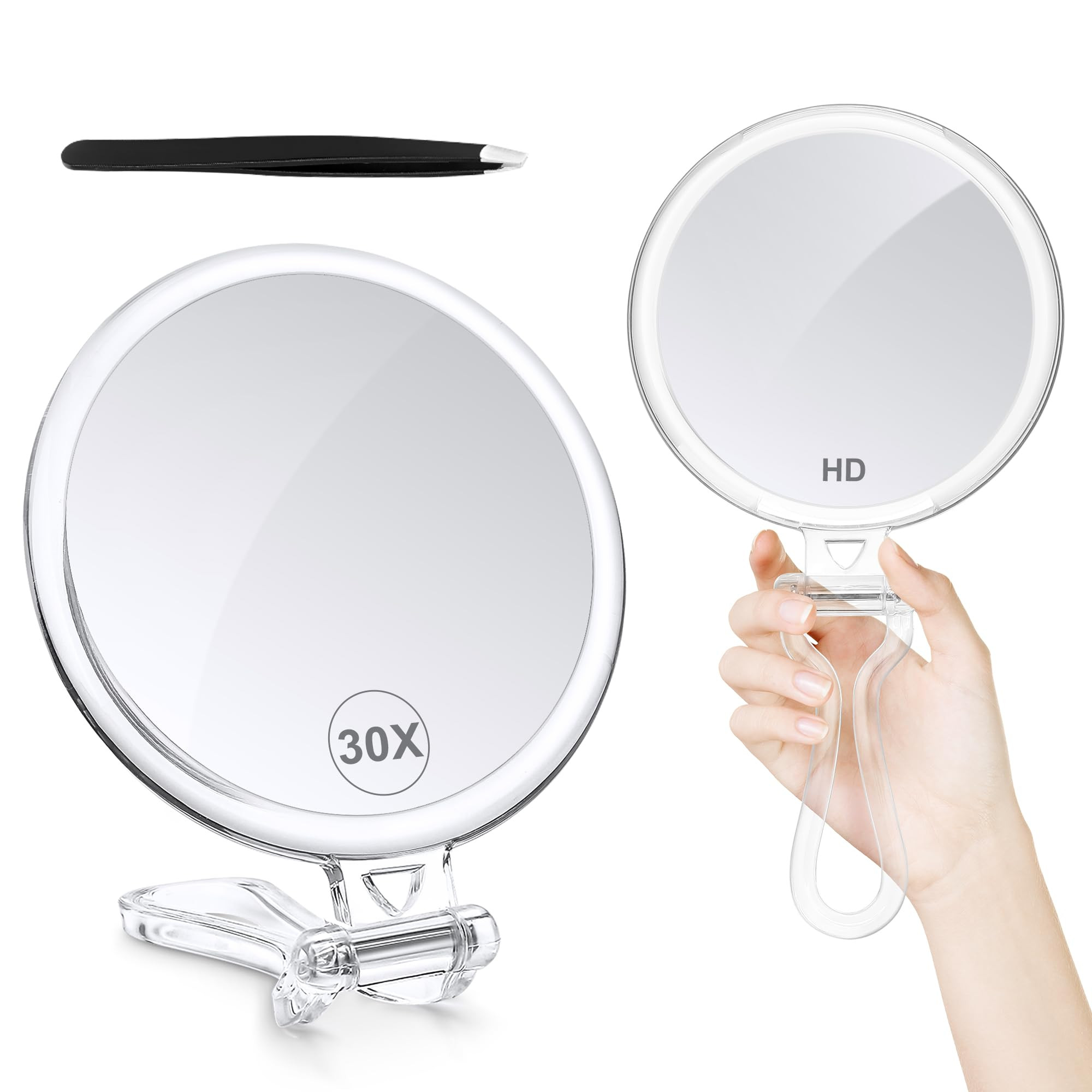 B Beauty Planet 30X Magnifying Mirror for Travel with Handle, Double-Sided 1X/30X Magnification H... | Amazon (US)
