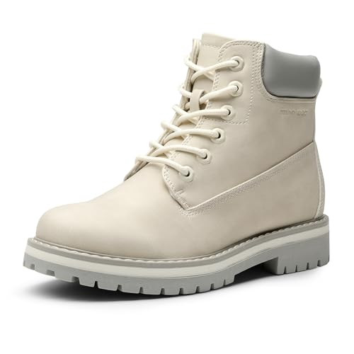 Bruno Marc Women's Winter Snow Boots,Faux Fur Lining Ankle Booties,Ladies Comfortable Work Short Boots Outdoor,Greyish White,Size 10,SBSB2303W | Amazon (US)