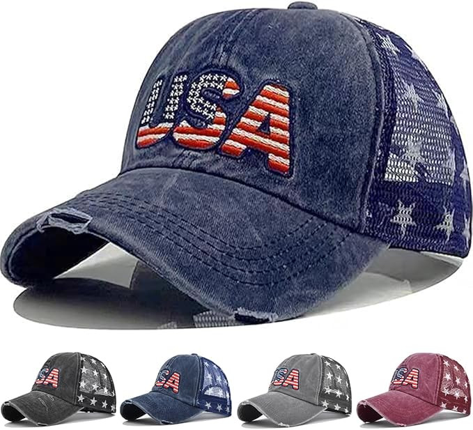 【4 Colors】 4th of July Hat Baseball Caps 4th of July Accessories Fourth of July Outfits for W... | Amazon (US)