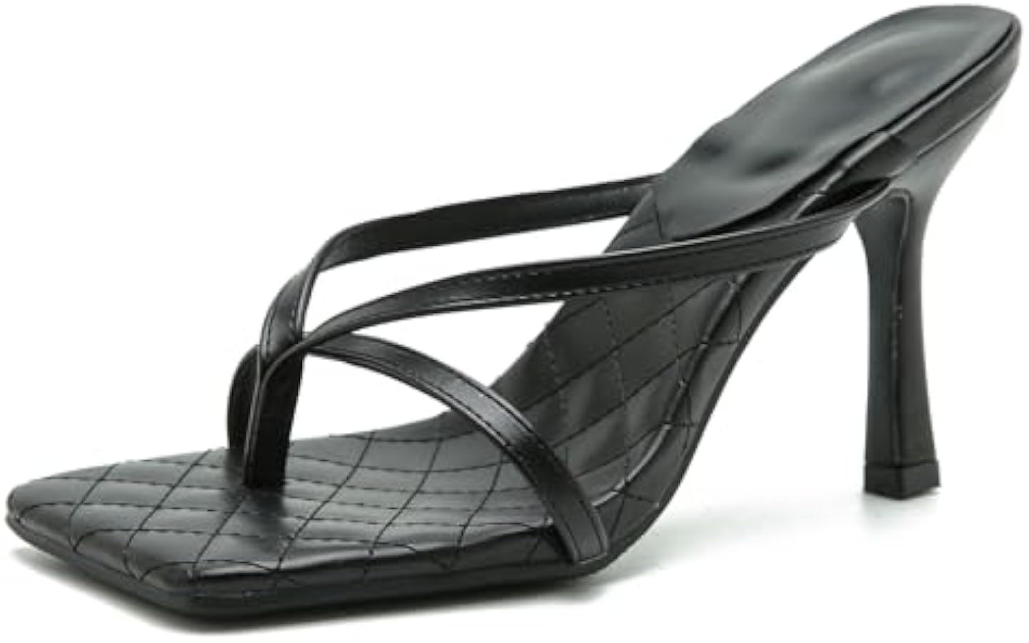 Women's Strappy Thong Heeled Sandals Slip On Stiletto Heels Flip Flops Square Open Toe T Strap Hi... | Amazon (US)