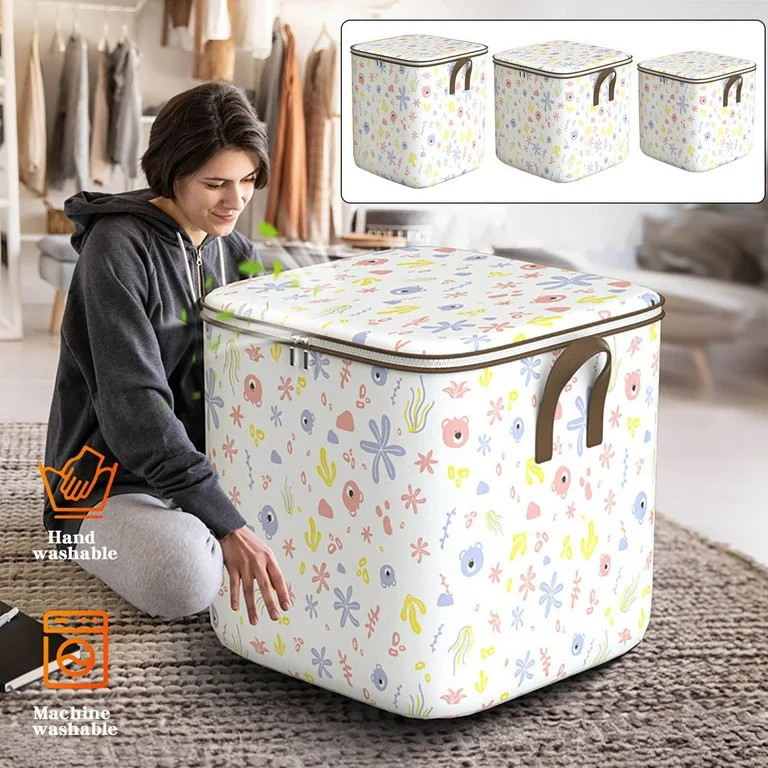 Back to School Save! xgfhyjeh Cloth Storage Bins Organizer with Lids, Foldable Clothes Storage Ba... | Walmart (US)