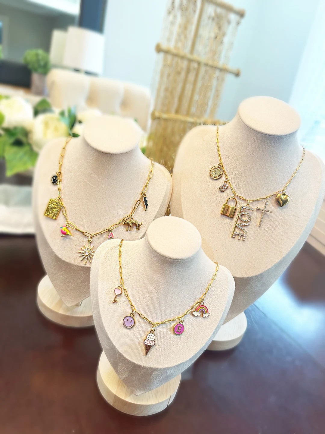 Build Your Own Design Your Own Charm Necklace Gold Plated Paperclip Chain Necklace Girls Women Ad... | Etsy (US)