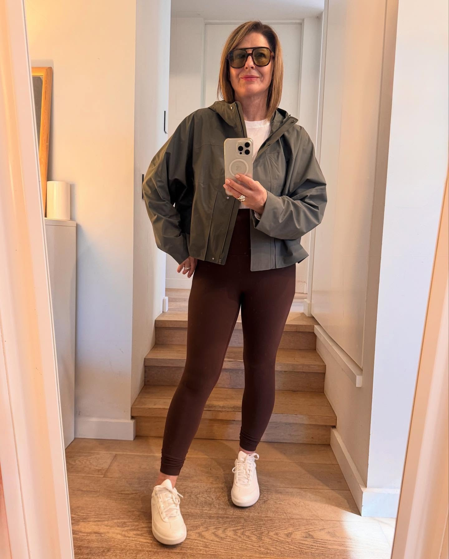 Is it raining where you are ?
If not it will be 😜🌧️
I’d better introduce you to the BEST jacket:
it’s (appropriately) called the Rain chaser jacket @lululemonausnz , it’s soo good this is the second one I’ve nabbed ! 

What’s to love?
The colour ! 
I’m having a khaki (army green !) moment as this colour works back with all neutrals, choc brown, navy and denim. Summer and winter. 

The cut ! 
It’s a relaxed cropped cut with room to layer a knit ( I m wearing large but size down if you prefer a neat cut). Oh and it’s got a cinchable hem which means you wear it loose or pulled in. 

It’s waterproof ! 
It’s seam-sealed ( thank you 🙏 @lululemonausnz ) with perforated areas. I’ve been wearing under coats with the hood hanging out ( good to cover hair when you can’t be bothered with an umbrella!). 

Of course it doesn’t have to be raining to wear a rain chaser jacket : it is a cool sporty jacket you can wear all sorts of ways. 

I’ve tossed it over a white cotton top & favorite daydrift pants both @lululemonausnz ( do you have these pants ?! Add to cart stat , they are faaabulous).( IYKYK)
When it’s freezing out there try the rain chaser jacket @lululemonausnz over a khaki knit with casual pleather leggings. 
Add white shoes and you’re good to go ! 

For exercising or just running errands I’ve been wearing the jacket with leggings : obsessed with the Align superhigh in the colour lava cake ( sooo soft !) or just throw the rain chaser jacket back with matching olive green leggings.



#LTKstyletip #LTKaustralia #LTKwinter