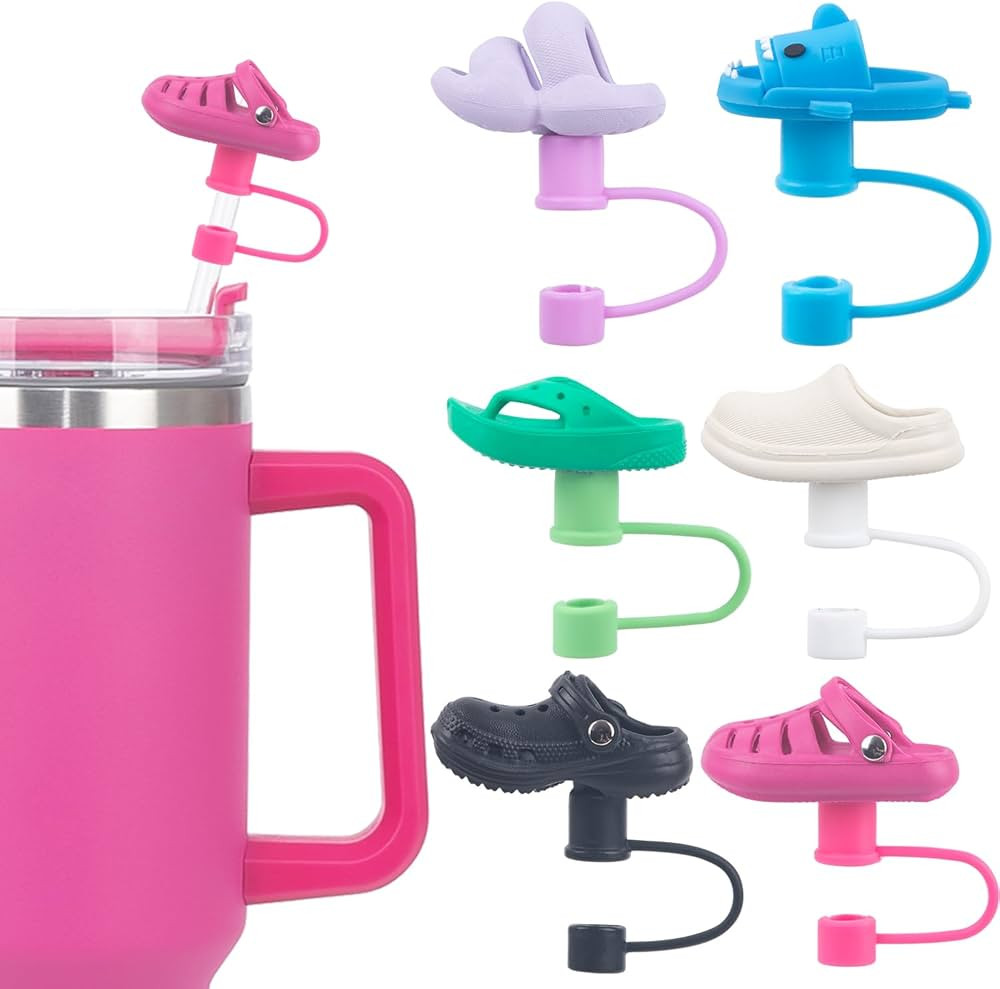 6PCS Reusable Cute Silicone Straw Covers,FOCI COZI 10MM Straw Topper for Stanley Cup-Straw Cap Co... | Amazon (US)