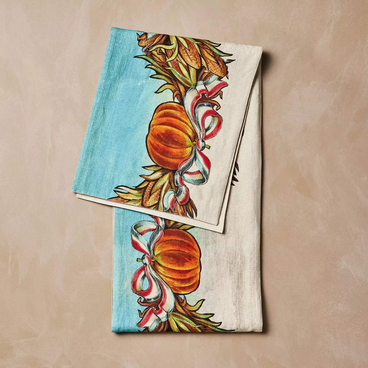 14"x90" Table Runner Fall Pumpkin Ribbon - John Derian for Target | Target
