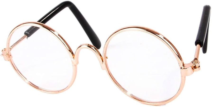 Dog Cat Sunglasses, Retro Round Trans Golden Frame, Resin Lens, Fashion Protection for Small Mini... | Amazon (US)