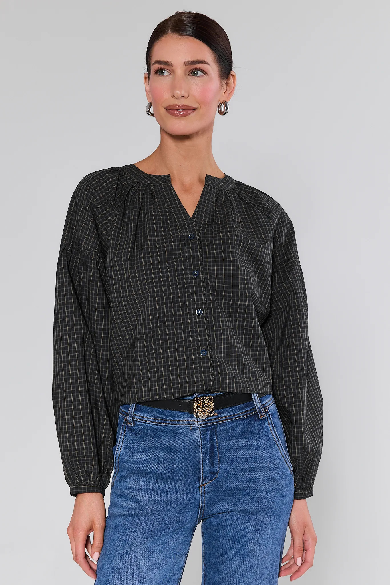 Sammy Plaid Button Up Top | Avara