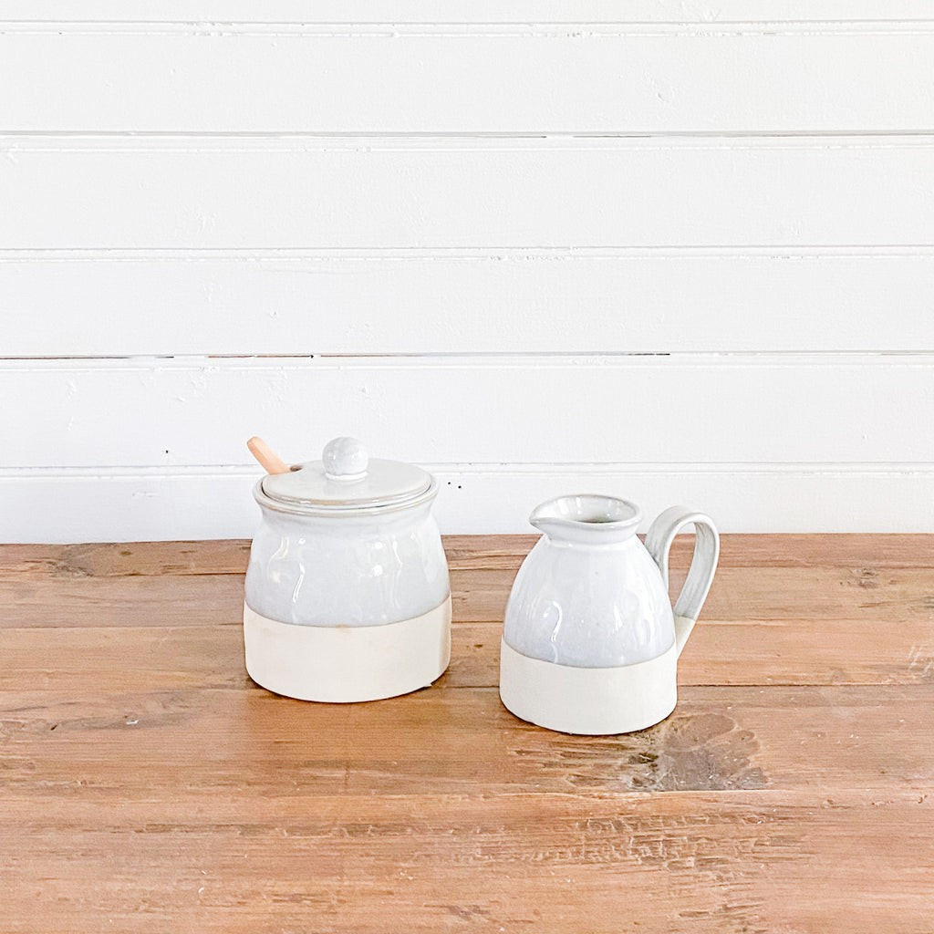 Reactive Glaze Stoneware Sugar and Creamer | Purple Rose Home