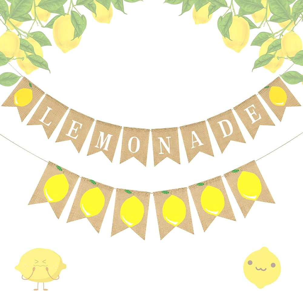 LaVenty Set of 2 Lemonade Party Decor Lemonade Banner Lemonade Stand Decoration Summer Lemonade S... | Amazon (US)
