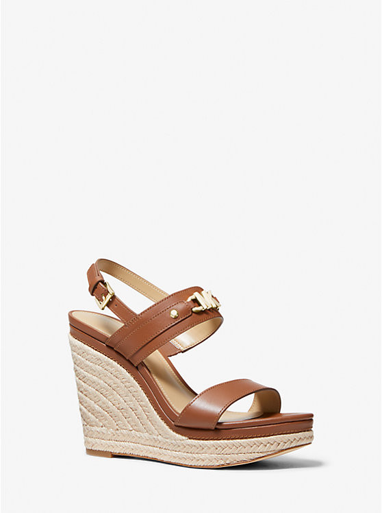 Farrah Leather Wedge Sandal | Michael Kors US
