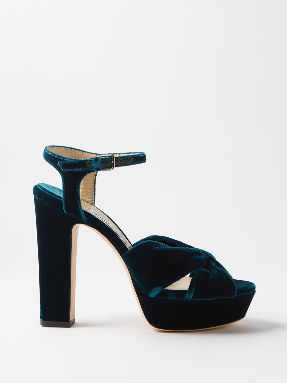 Heloise 120 velvet platform sandals | Jimmy Choo | Matches (US)