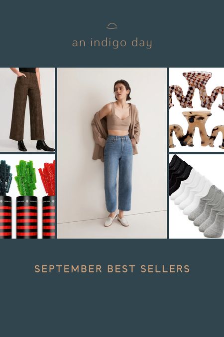 September best sellers 

Madewell jeans. Old navy plaid pants. Licorice great for holiday gifts and on sale for Indigoers when you use my flagship link. No show socks. Hair clips  

#LTKstyletip #LTKfindsunder50 #LTKfindsunder100